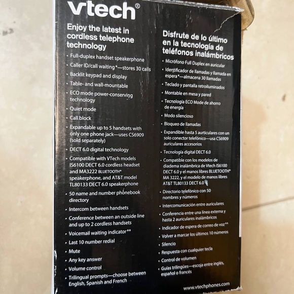 Vtech  2 Handset Cordless Phone System with Caller ID/Call Waiting - Picture 4 of 4